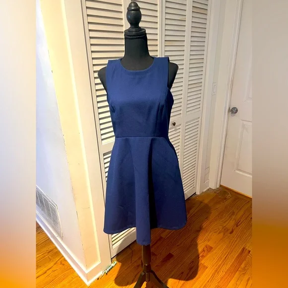 calvin klein light blue dress Bias Slip Dress in Deep Navy